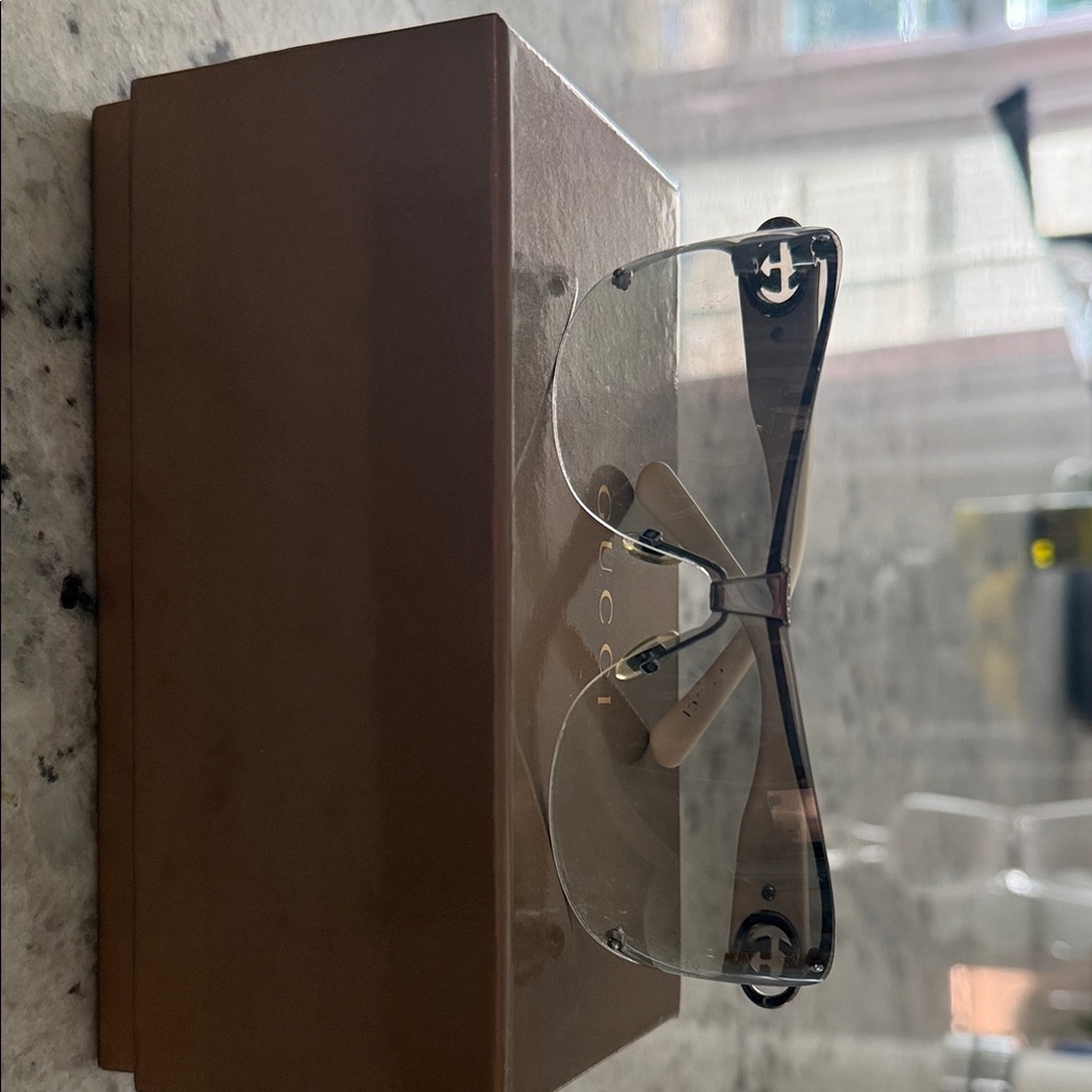 Gucci Clear Lens Sunglasses with Black Accents